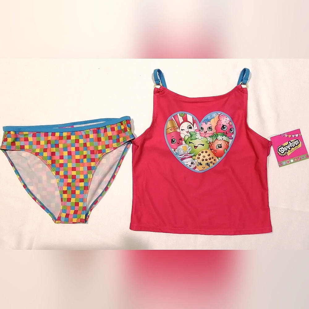 Shopkins Apple Blossom 2PC Girl's  Tankini Bathing Suit NWT Size L (14), XL (16)